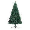 Maison Exclusive - Demi-arbre de Noël artificiel pré-éclairé et boules vert 180 cm