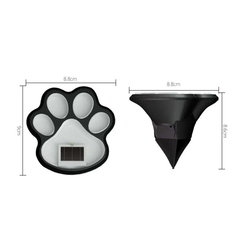 Solar Lawn Light Dog Paw Footprints Stairs Light Outdoor Waterproof Balcony Garden Fence Landscape Decoration Solar Powered Lamp
