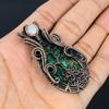 Copper Malachite & Moonstone Gemstone Pure Copper Wire Wrap Handmade Jewelry Pendant