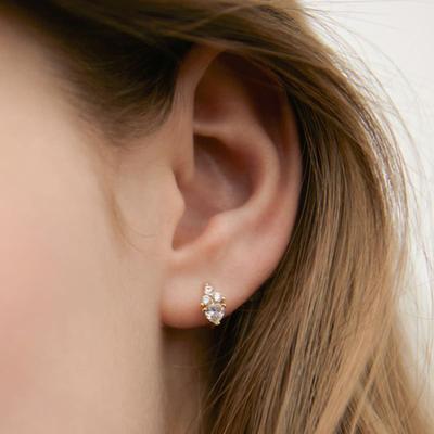 (925 Silber) Taufrische Blüten Creolen EC3157