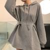 Plus Size Women's Loose Casual Hoodie Dress  Autumn Winter Casual Hooded Sweatshirt Streetwear