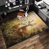 Deer With Floral Crown Office Rug Chair Mat, Entryway Carpet, Suitable for Front Door, Bedroom, Living Room, Desk, Holiday Gift