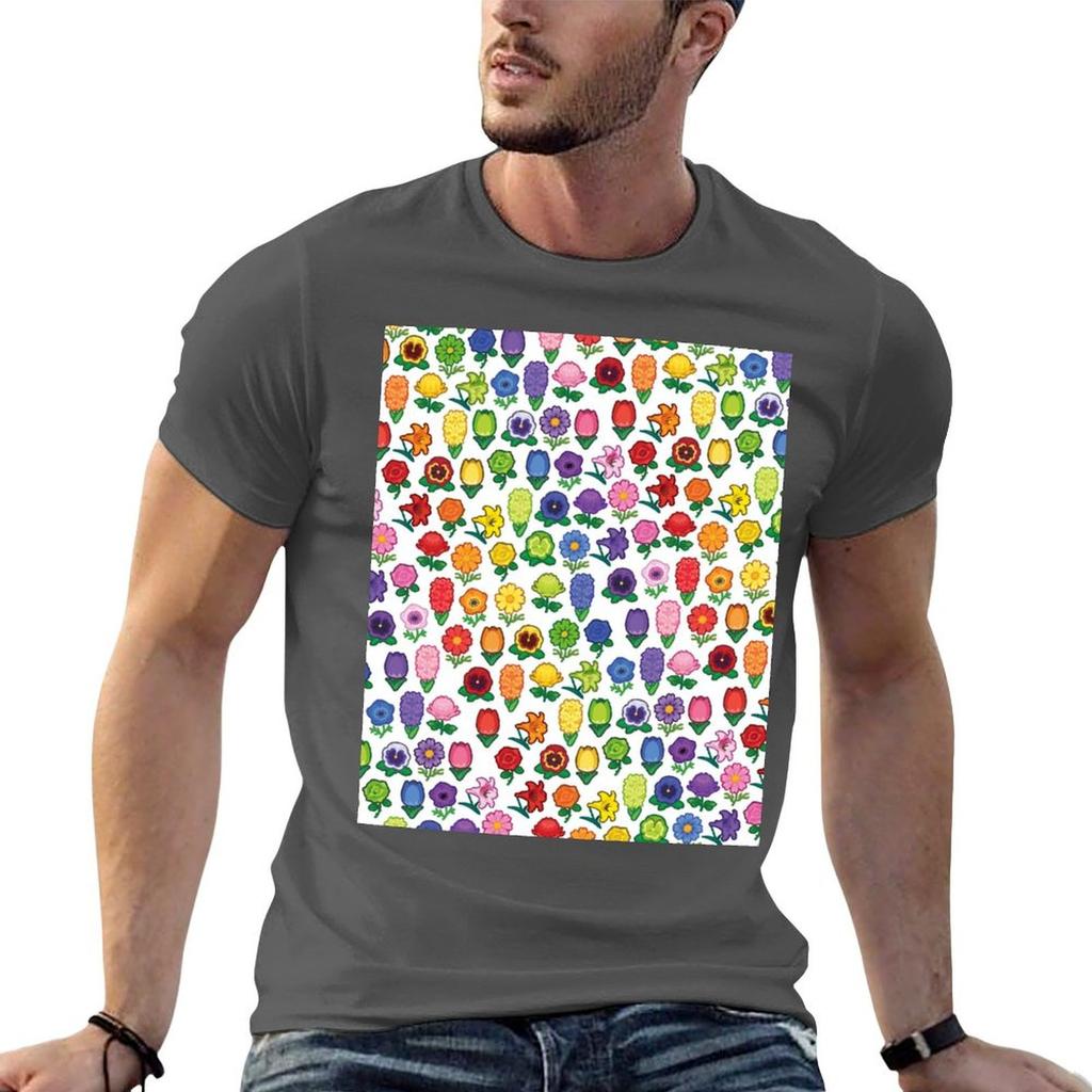 Rainbow Flower Power Tshirt Printed T Shirts For Unisex T Shirt Personalised T Shirts For Unisex Graphic Tees Tshirt