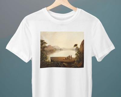 Landscape with Indians, George Winter, Unisex T-Shirt, Western, Art T-Shirt, Fine Art, Gift for Her, Gift for Him, Art Lover Gift