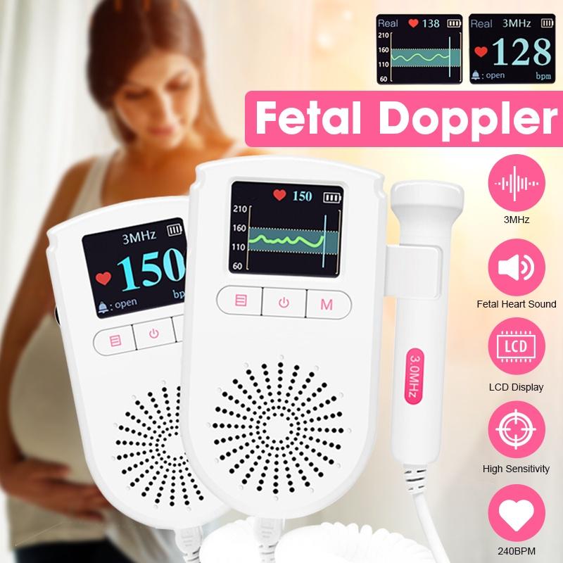Buy 240BPM Fetal Doppler Baby Heart Sound Monitor LCD Digital Prenatal ...