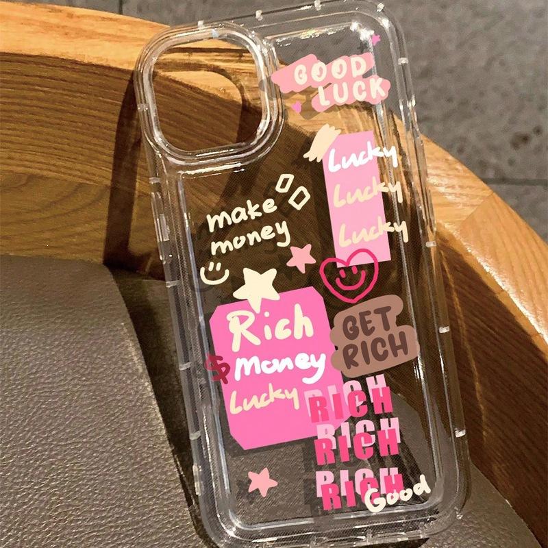 Niche Personality European, American English 15promax Is Suitable for Apple 13 Mobile Phone Case iPhone14 Airbag Anti-drop 1211