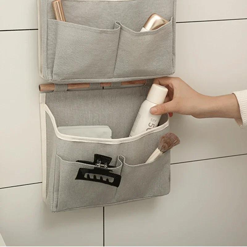 Waterproof Bedhead Hanging Storage Bag - Wall Door Mounted Underwear Organizer, Sundries Pouches & Closet Storage Bag for Home
