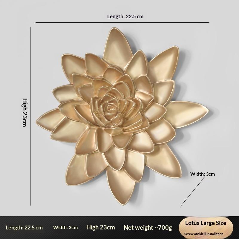 Three-dimensional Flower Wall Decoration Creative Lotus Goldfish Decoration Wall Hanging Living Room Sofa TV Background Wall Pendant