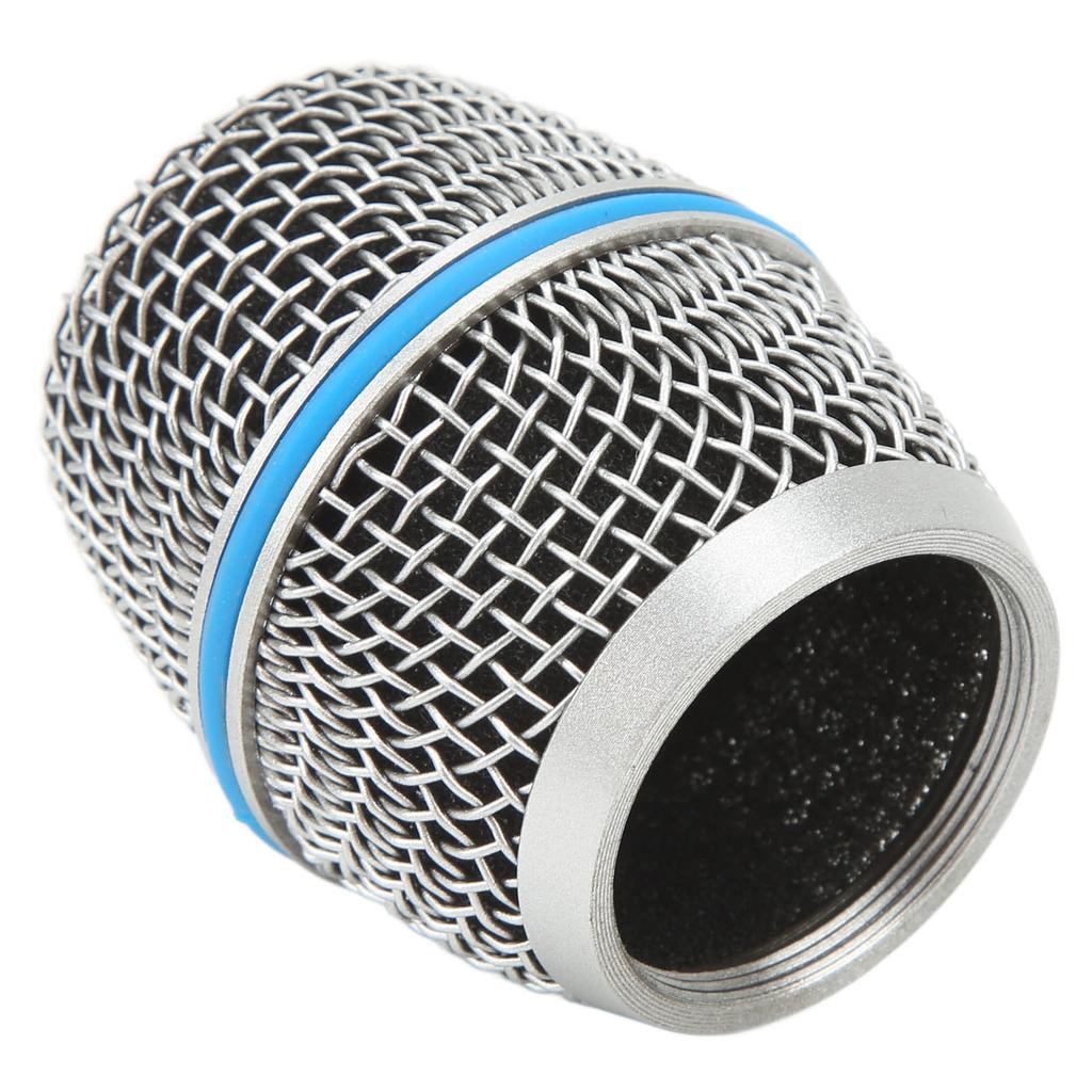 Microphone Ball Head Mesh Grill Inner Foam Filter Stainless Steel Grille Mic Ball Head Replacement for Beta87A