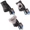 Winter cycling leather gloves warm velvet women's touch screen men's motorcycle winter gloves thickened windproof Korean version