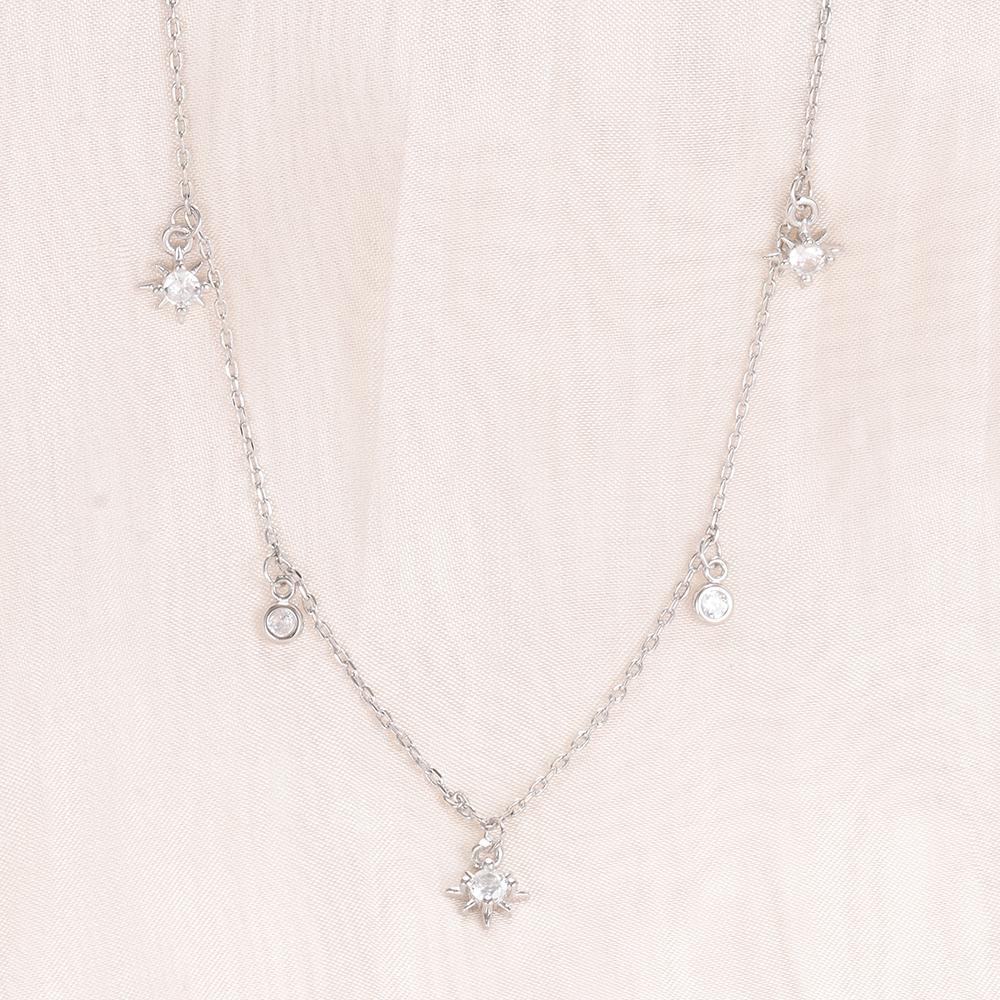 Vintage Stainless Steel Zircon Star Charms Necklaces For Women Elegant Luxury 18k Gold Plated Chain Necklace Choker Jewelry