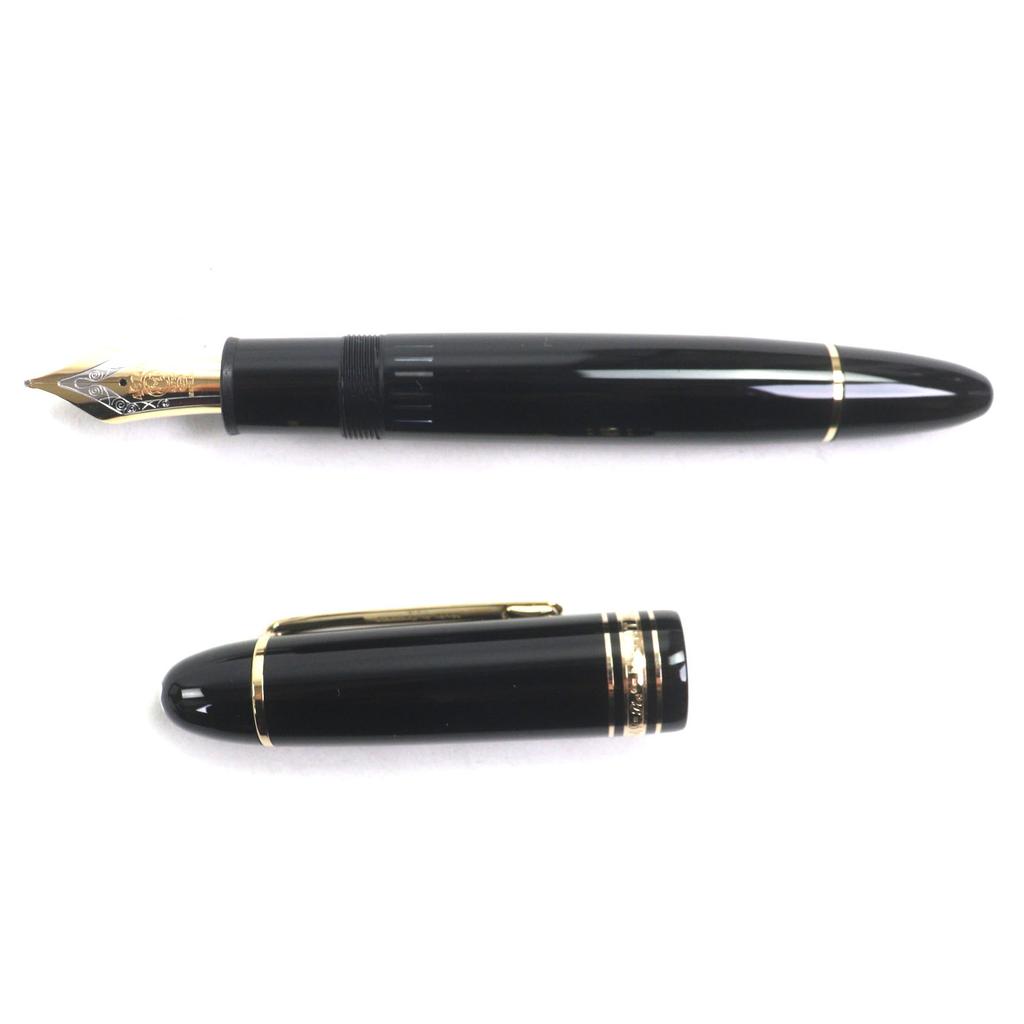 Excellent MONTBLANC Fountain Pen Meisterstück 149 White Star Black Gold 18K Mens Used