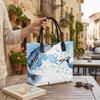 Watercolor Seagull Print Tote Bag Fashion Casual Large Capacity Women Canvas Handbag for Daily Travel Shopping