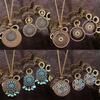 Ethnic Retro Alloy Wood Pendant Necklace Earring Set