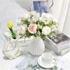 1pc Water Cultivation Imitation Ceramic Plastic Vase Living Room Plastic Home Vase, Modern Minimalist Home Decor