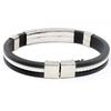 Bracelet Button Cuff Bracelet Stainless Steel Rubber Wristband Men's Women's New