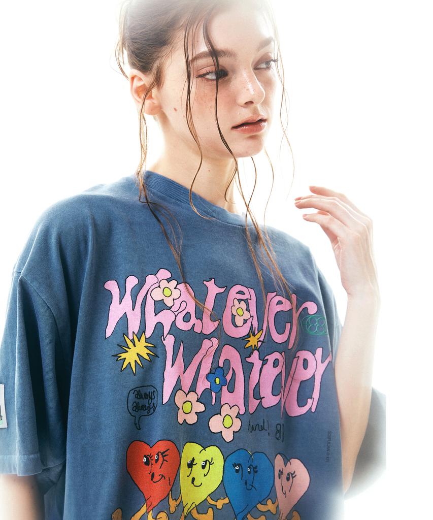 Soipeuyukaen Oversized Loose Fit Pigment Print T-Shirt