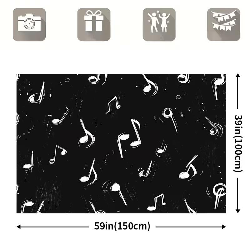 

2D Printed Music Notes Studio Backdrop for Concert & Band Photography 47.2x31.5inch/120*80cm