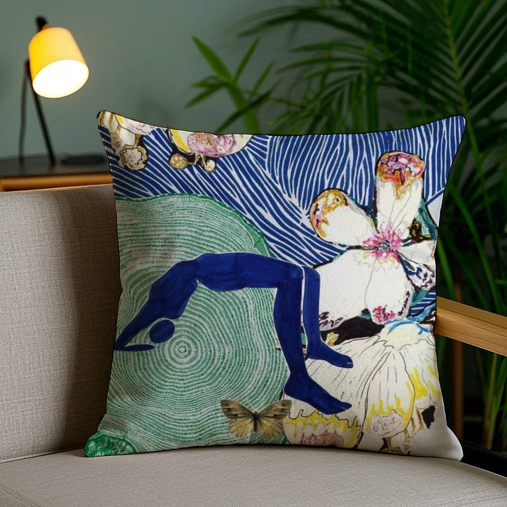 H-Henri M-Matisse Painting Pillow Case Home Dorm Chair Back Short Plush Double-sided Printing Office Nap Time Cushion Cover