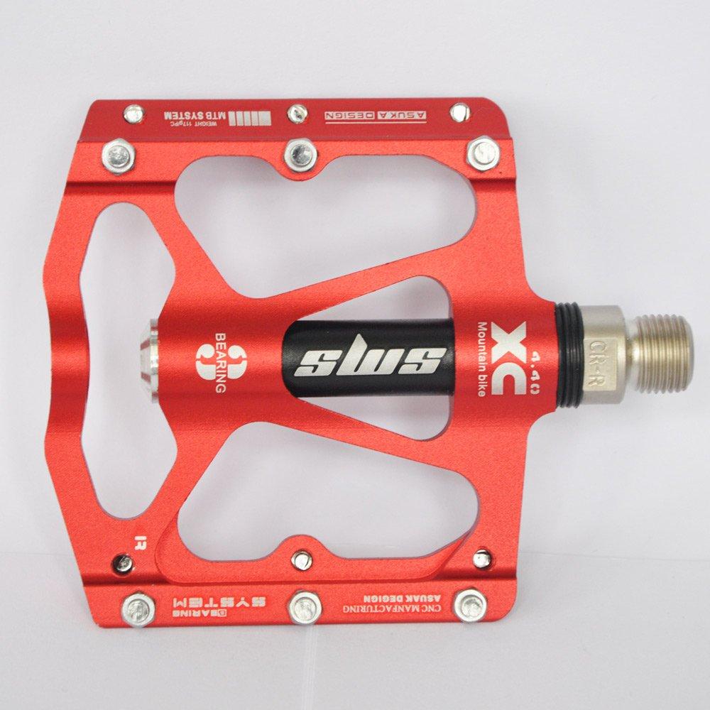 UPANBIKE Sada 2 pedálů na kolo Ultralehké Odolné Hliníková slitina 3 ložiska Ploché pedály pro MTB a BMX 9/16"