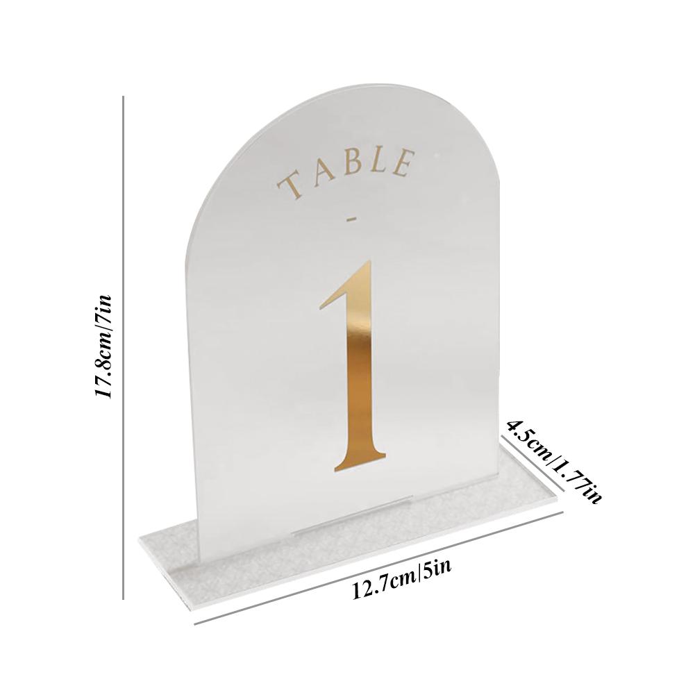 Clear Arch Acrylic Table Numbers with Stand White Arch Wedding Table Numbers for Centerpiece Reception Wedding Party Event