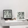 Modern LCD Digital Clock with Time Date Temperature Humidity Display Battery Operated Support Stand Desk Wall Clock