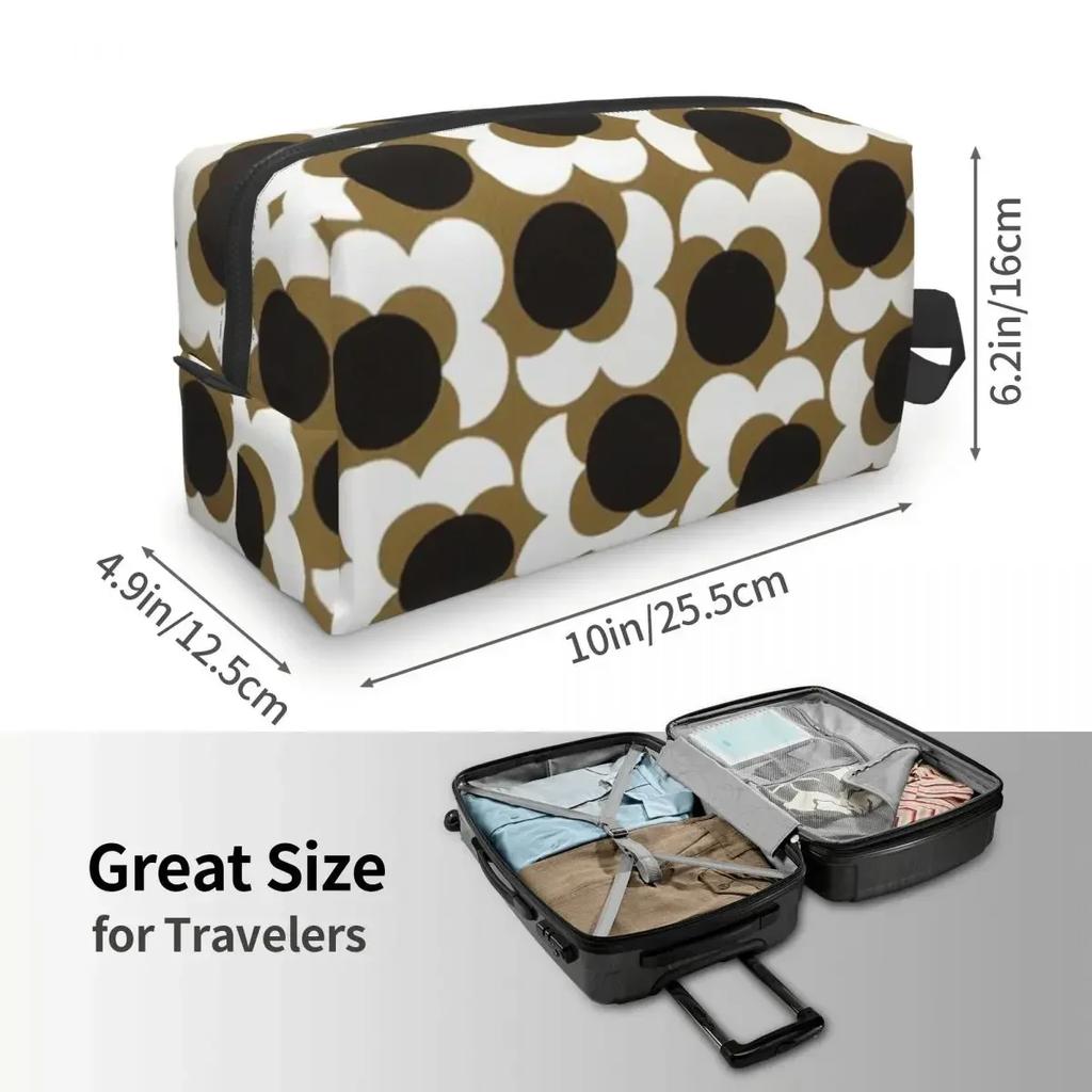 Travel Orla Kiely Wallpaper Toiletry Bag Cute Flowers Floral Retro Cosmetic Makeup Organizer Women Beauty Storage Dopp Kit Box