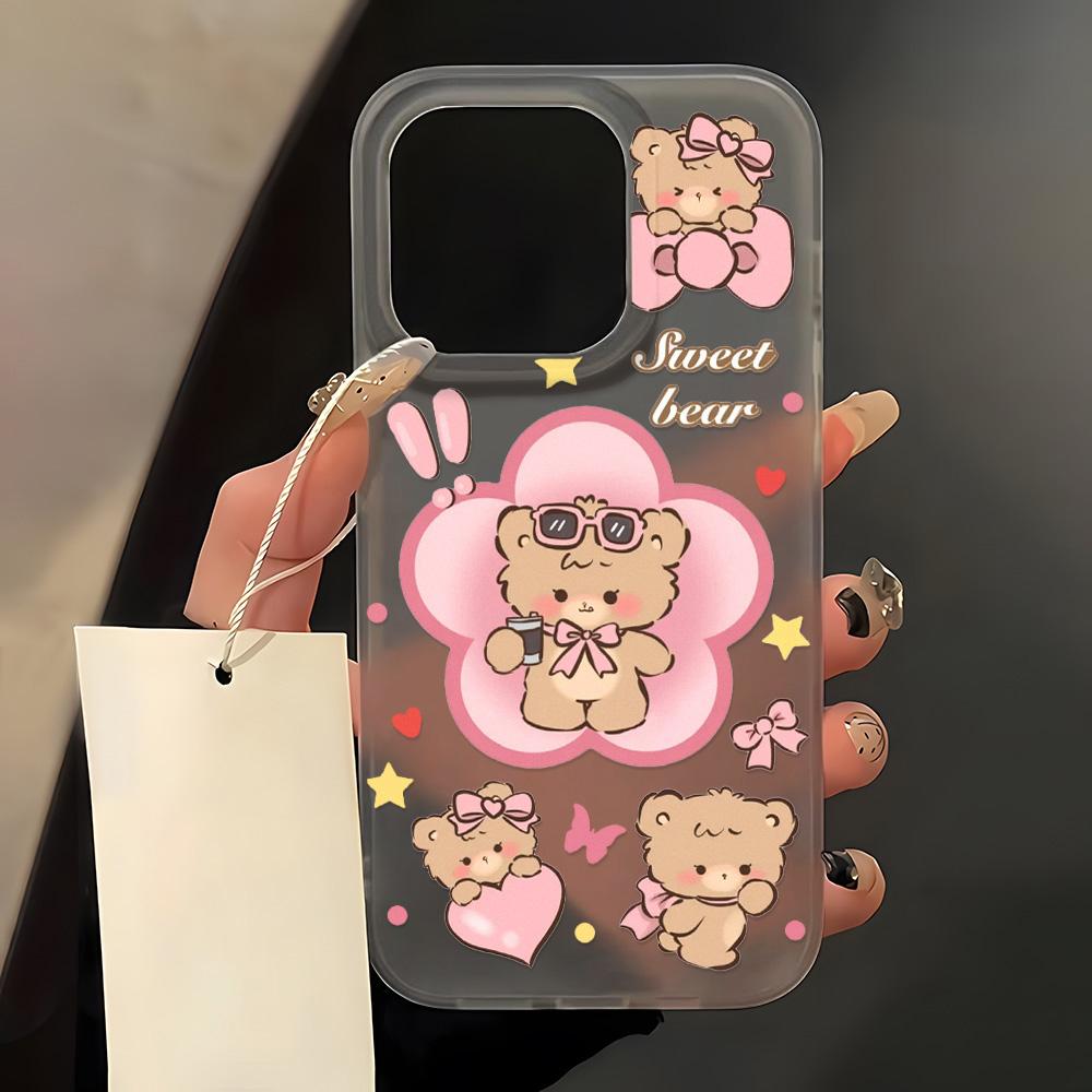 

Чехлы для мобильных телефонов iPhone 11 13 15 Pro Max 12 14 Pro Max Чехол для iPhone 16 15 Plus 13 Pro 12 Матовая текстура с рисунком в виде мультяшных цветов iPhone 16 Pro Max чёрный