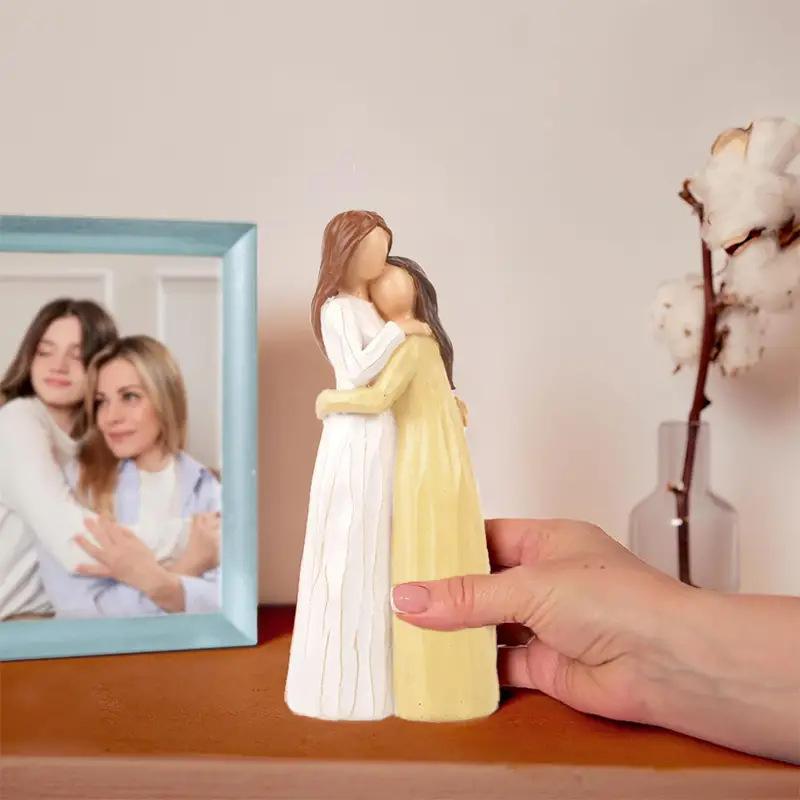 Hot-selling mother son daughter character statue warm family home decoration mother's day women's day gift