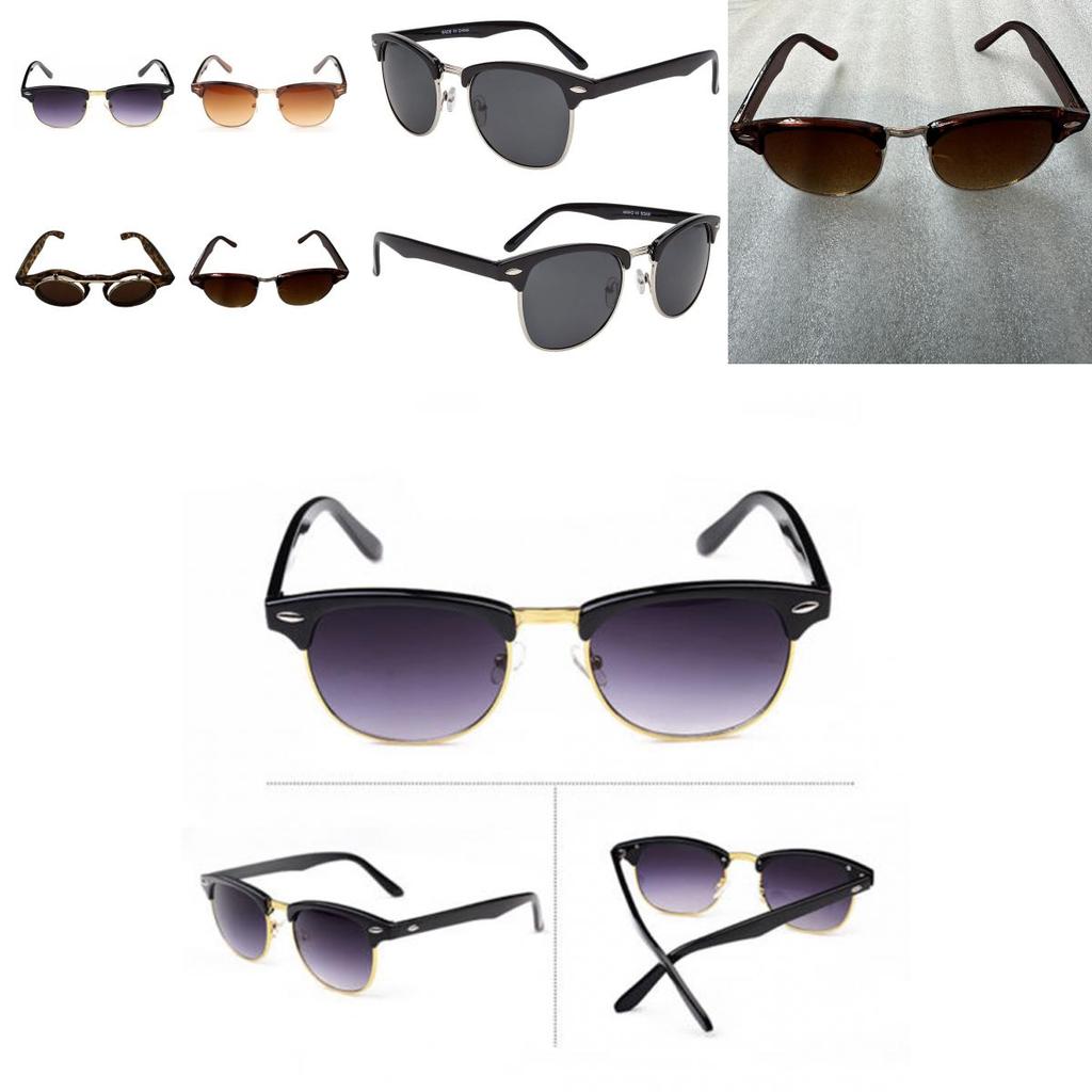 Classic Retro Style Uv400 Protection Sunglasses For Men And Women In Bold Black Gold Frame