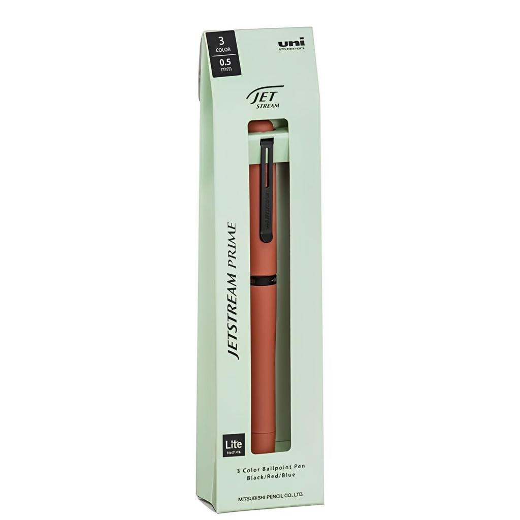 Mitsubishi Pencil 3 Color Ballpoint Pen Jet Stream Prime Lite touch ink Orange Black/Red/Blue 0.5mm (Brick SXE3LPR05-BOR)
