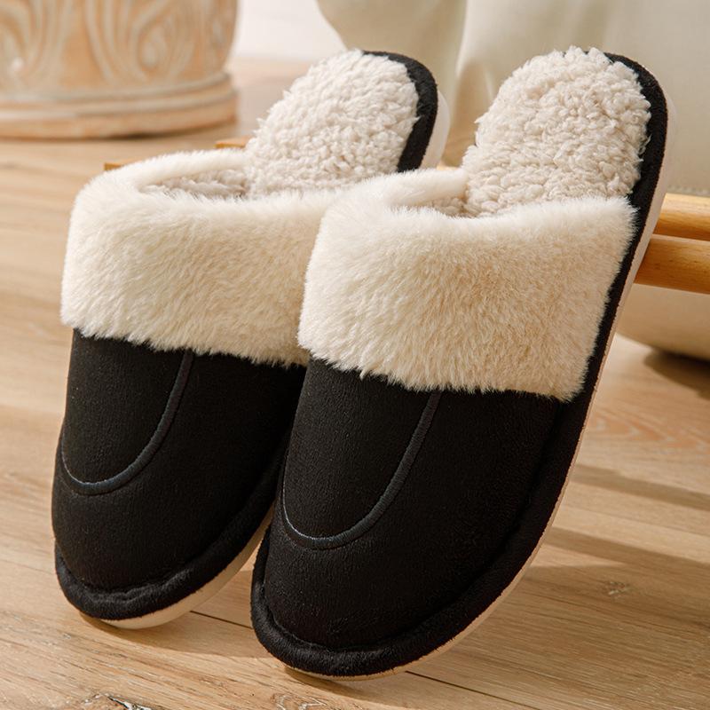 Winter Warme Fleece Hausschuhe für Herren und Damen Rutschfest Indoor Weiche Sohle Gemütliche Hausschuhe