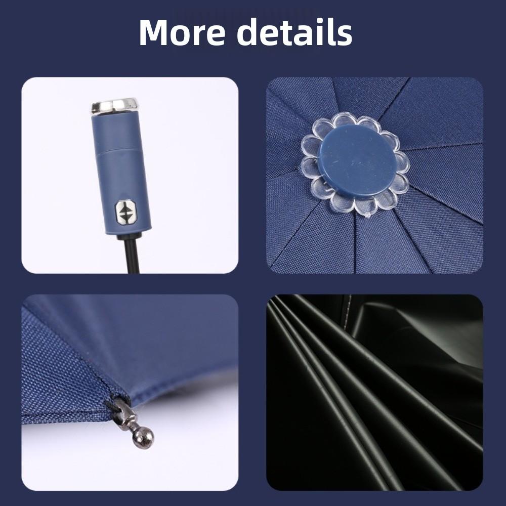 10-Bone Frame LED Flashlight Umbrella Waterproof Three Fold Automatic Umbrella UV Protection Windproof Design Folding Umbrella