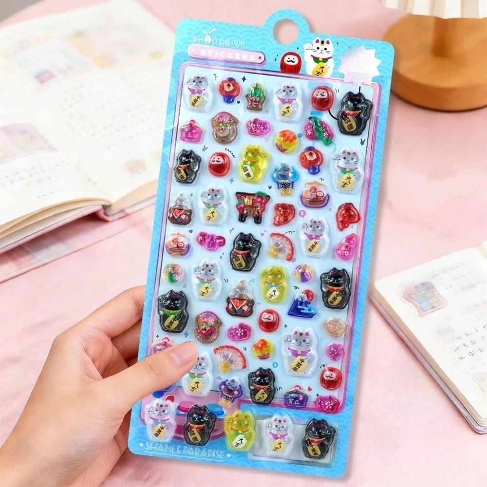 Cartoon Style Japanese Style Stickers Cute 3D Sticker Cute 3D Relief Stickers for Diary Decor