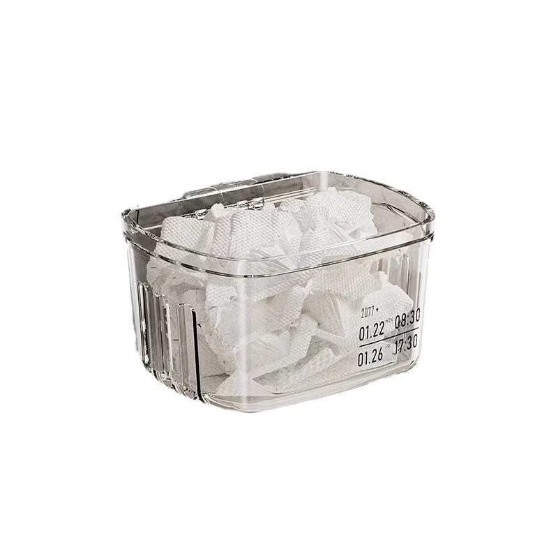 LISM Translucent Grey Kitchen Wall & Countertop Storage Bins - 6 Pack