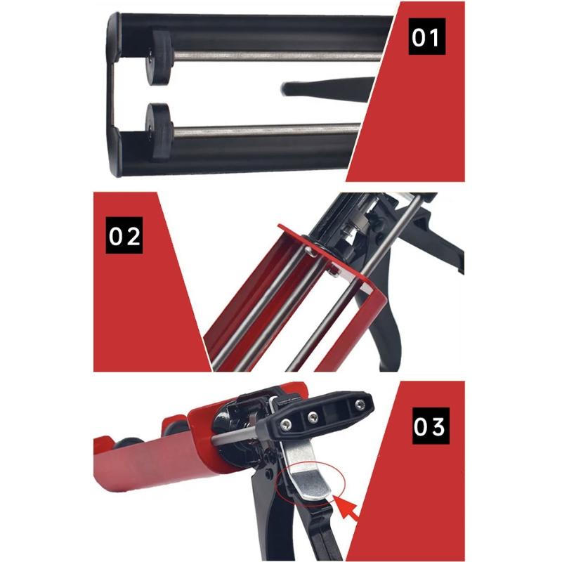 Caulking Tool Kit Silicone Handheld Caulking Gun with Multifunction Grout Scraper and Caulk Nozzle Finisher Sealant