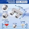 2-in-1 Double Head Dual Nozzle Adapter Rod 1/4 Self-Locking Adapter Dual Pressure Washer Nozzle Car Washing Joint