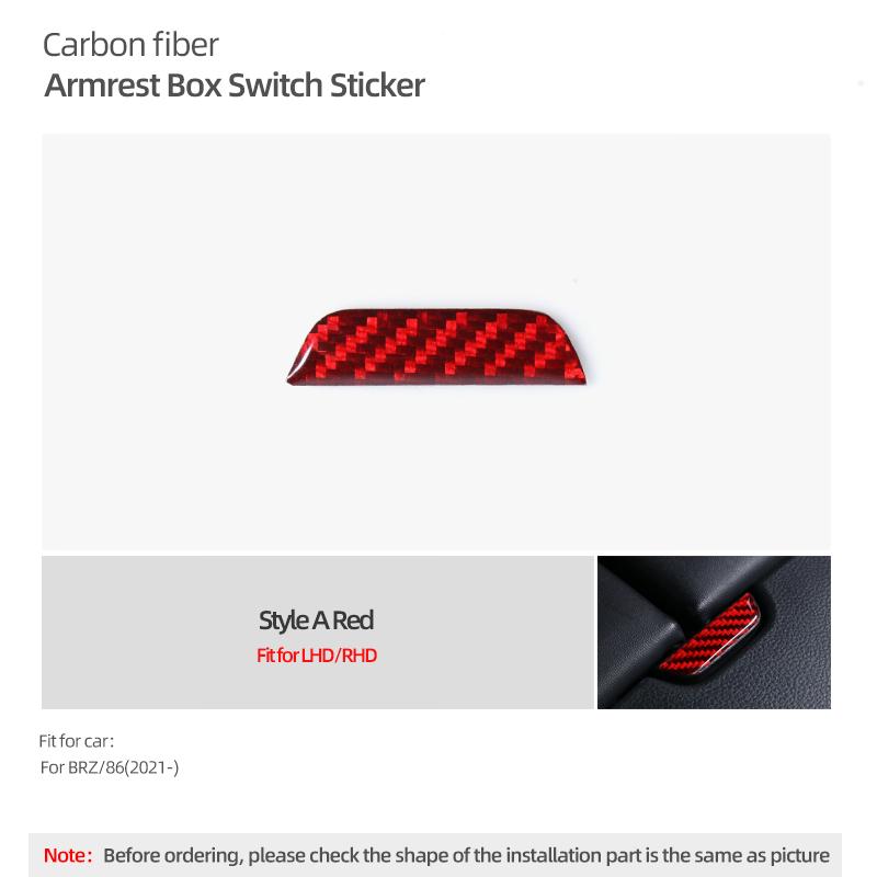 Center Console Armrest Box Open Panel Trim Sticker For Subaru BRZ/Toyota GR86 2026- Carbon Fiber Car Interior Tuning Accessories