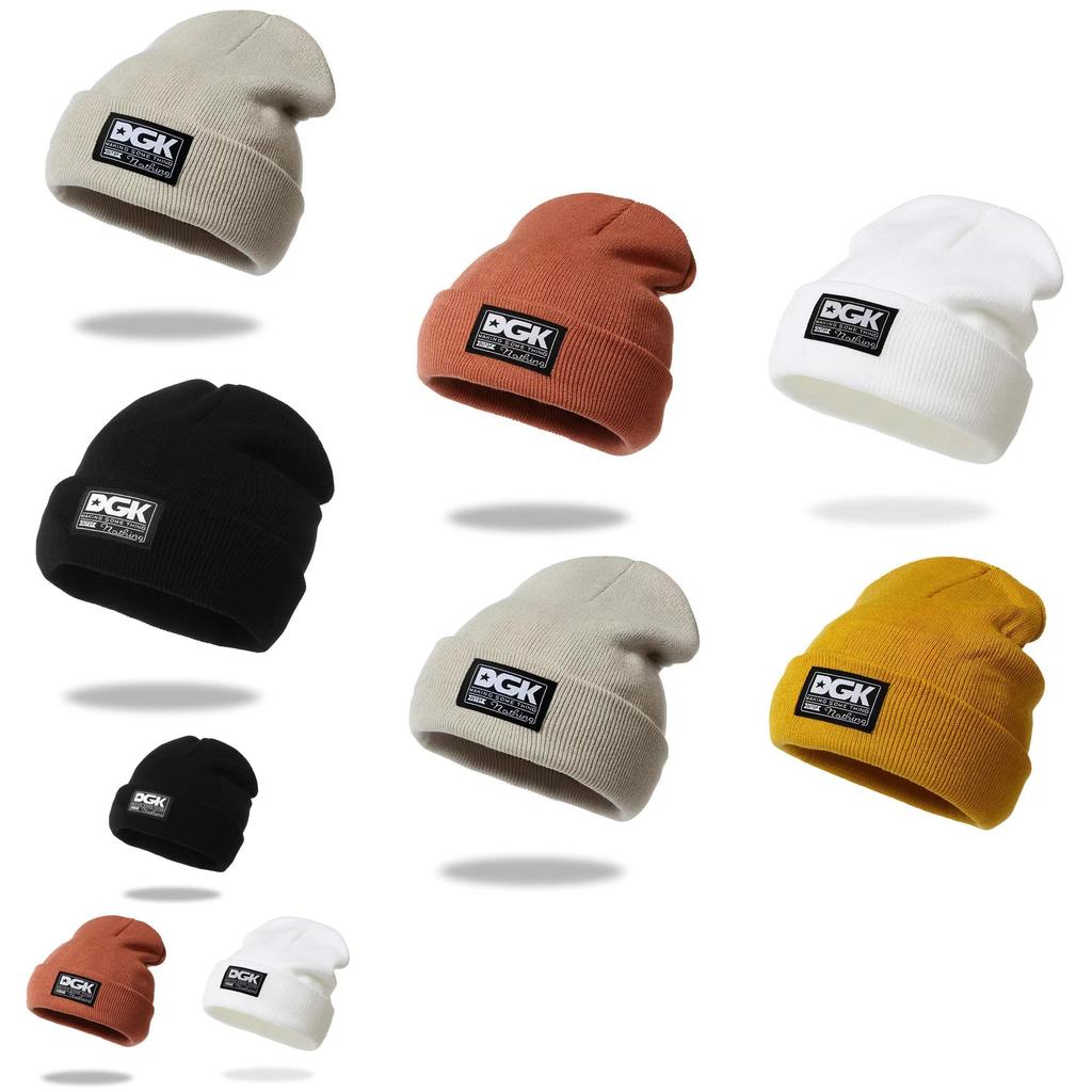 Knitted Hat For Adults With Alphabet Patch Windproof Warm Winter Headgear For Outdoor Skiing