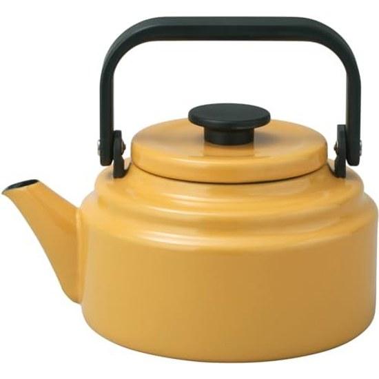 Nodahoro Kettle 2.0L Enamel Gas IH Compatible 2L Made Japan Am Yamabuki AM-20KYB