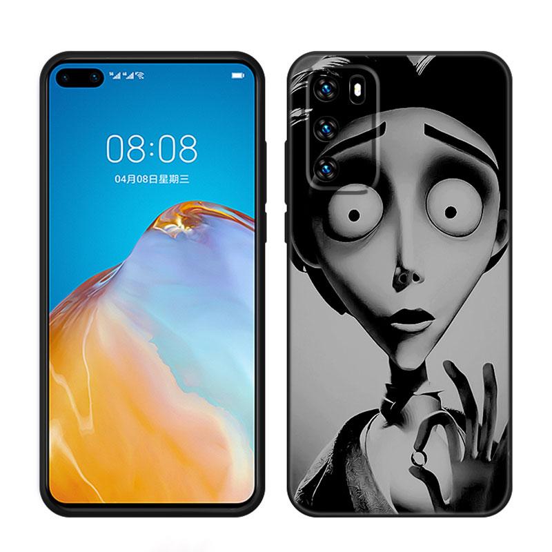 The Corpse Bride Black Silicone Phone Case For Huawei P10 P20 P30 P40 Lite P50 P60 Art P50E P Smart Z 2018 2020 2021 Pro 2019