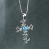 Ins Platinum Cross Flower Vine Pendant Necklace Niche Design Personalized Clavicle Chain