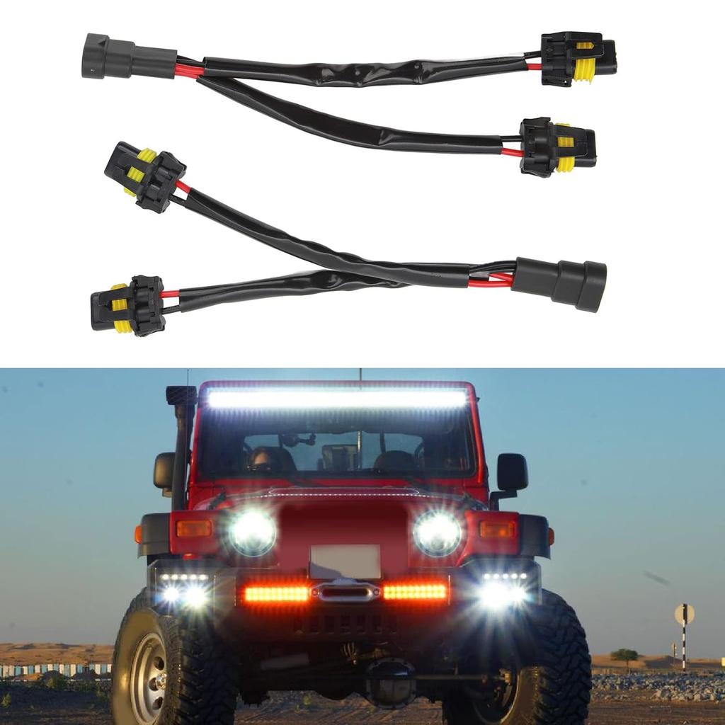 9005 9006 Male to Female Headlight Splitter Harness - Dual Output Wiring Adapter Kit for Truck LED Headlamp Retrofit