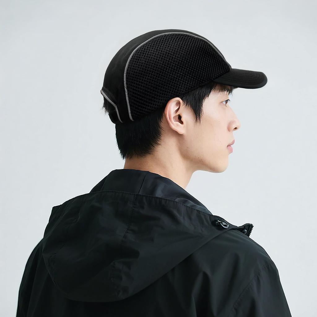 Clape Reflective Mesh Adjustable Short Summer Running Outdoor Sports Cap Men's Cap, Lightweight, Breathable, Water-Repellent, Quick-Drying, Brim, Cap,