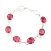 Pink Tourmaline Gemstone 925 Sterling Silver Jewelry Handmade Gift Bracelet 8" RB-10-5