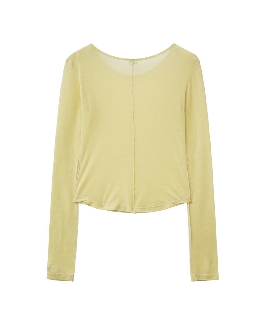 Lense Sheer Layered Long Sleeve Tee Yellow