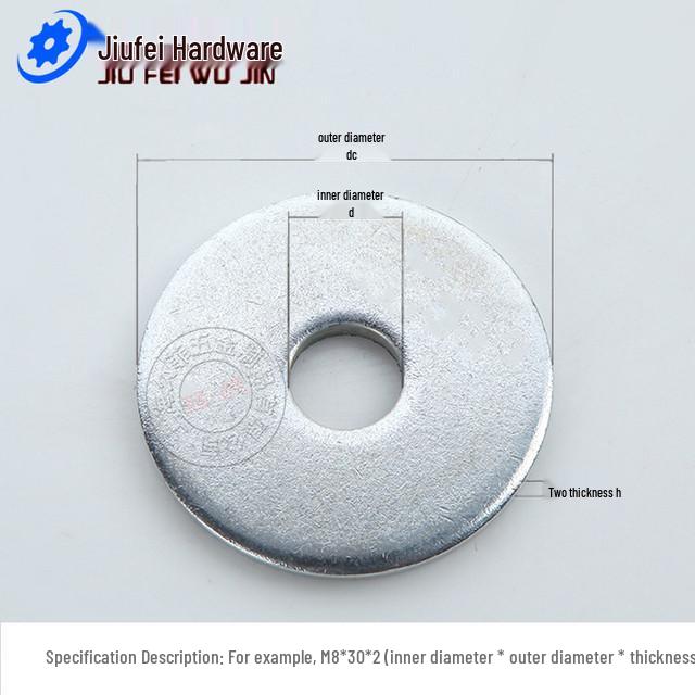 GB96-85 Carbon Steel Galvanized Thickened Oversized Flat Washer, Sizes M3-M20