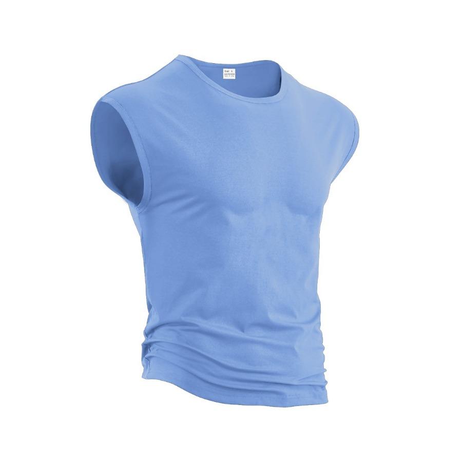 Summer Loose Solid Color Sleeveless Vest Youth Men's T-shirts