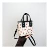 Fresh Cherry Print Fashionable Large Capacity Cute Commuter Shoulder Handbag Small Square Bag for Women