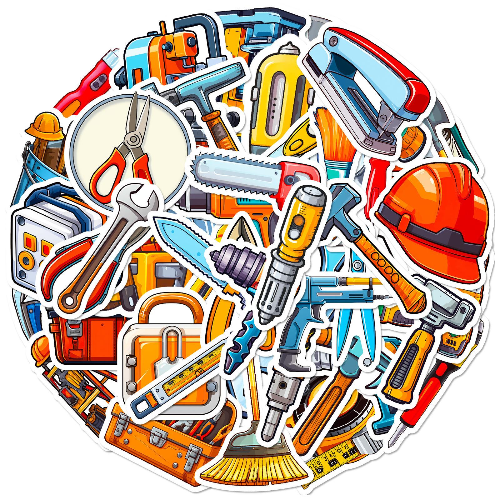 

50 Новых Инструментов Конкурс Коллажная Бумага Детский Мультфильм Электродрель Пила Топор Набор Ремонтных Инструментов